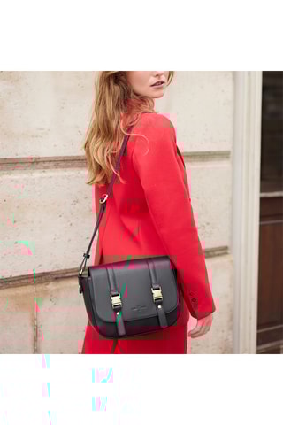 Borsa a tracolla in pelle Flore  - Nero