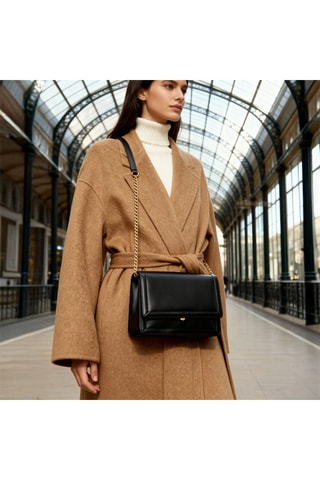 Borsa a tracolla in pelle Hélène  - Nero