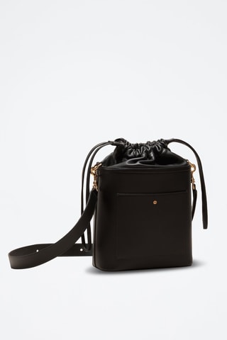 Borsa a secchiello in pelle Gwen  - Nero