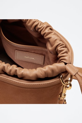 Borsa a secchiello in pelle Gwen  - Marrone