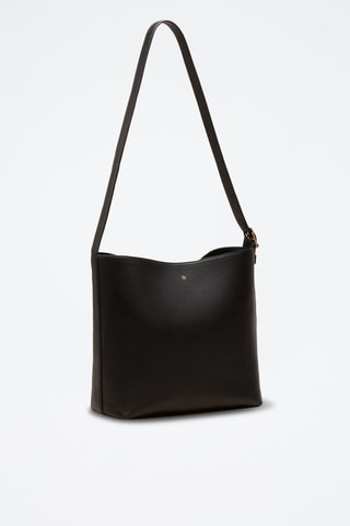 Borsa a secchiello in pelle Diane  - Nero