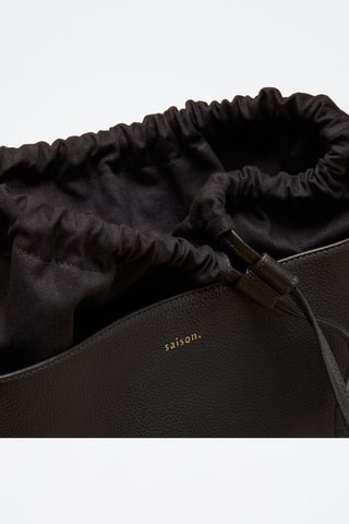 Borsa a secchiello in pelle Diane  - Nero