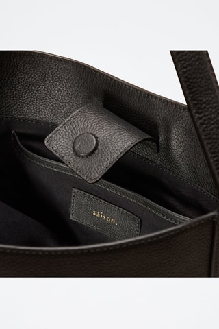 Borsa a secchiello in pelle Diane  - Nero