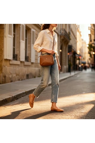 Borsa a tracolla in pelle Irma  - Marrone