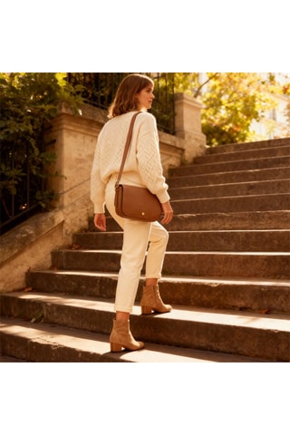 Borsa a tracolla in pelle Adèle  - Marrone