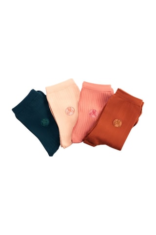 4 paia di calze Coffret du quotidien - Arancione e rosa - Arancione e rosa