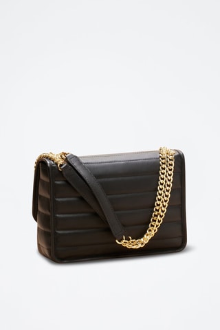 Borsa a spalla in pelle Dorothée  - Nero e dorato