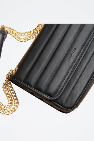 Borsa a spalla in pelle Dorothée  - Nero e dorato