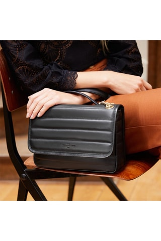 Borsa a spalla in pelle Dorothée  - Nero e dorato