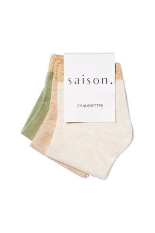 3 paia di calze   - Beige, verde e marrone