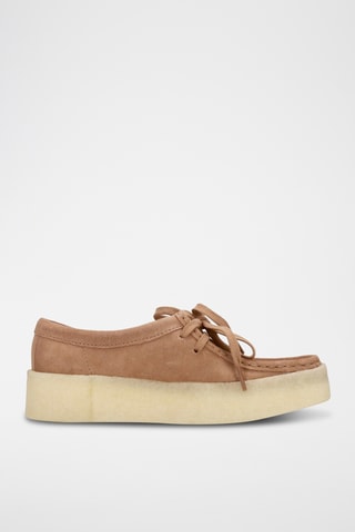 Derbys plateformes en nubuck Wallabee Cup - Beige