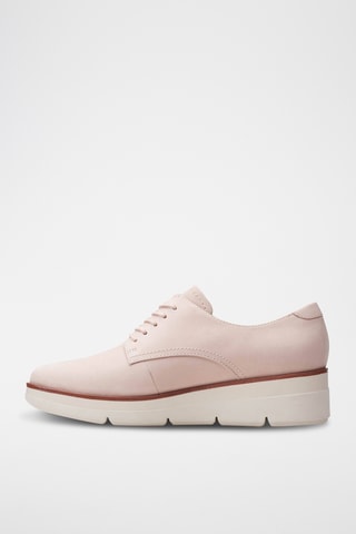 Derbys en nubuck Shaylin - Rose poudré