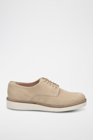 Derbys plateformes en nubuck Baille Stitch - Taupe