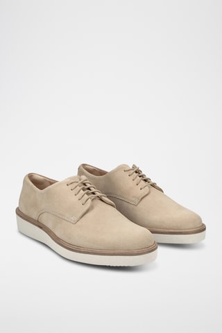 Derbys plateformes en nubuck Baille Stitch - Taupe