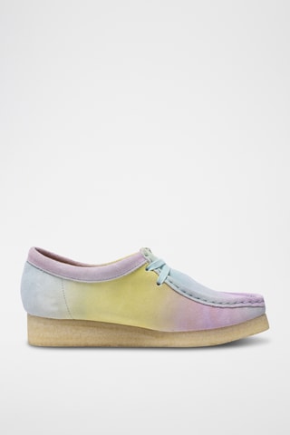 Derbys Wallabee - Bleu clair et jaune