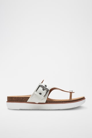 Tongs en cuir Elayne Step - Blanc