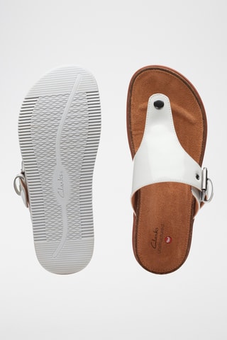 Tongs en cuir Elayne Step - Blanc