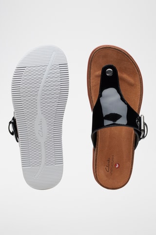 Tongs en cuir Elayne Step - Noir