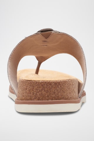 Tongs en cuir Brynn - Taupe