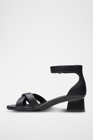 Sandales à talons en cuir Lily - Noir