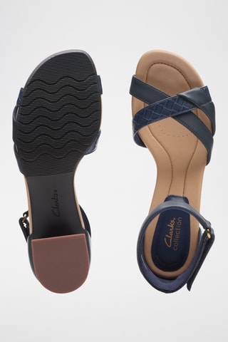 Sandales à talons en cuir Lily - Bleu marine