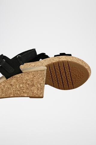 Sandales compensées en nubuck Rose Lane - Noir