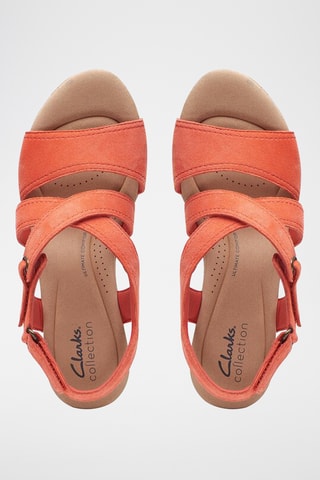 Sandales compensées en nubuck Rose Way - Corail
