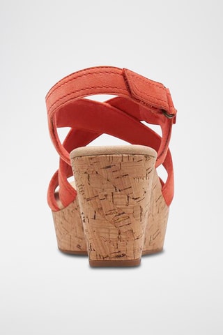 Sandales compensées en nubuck Rose Way - Corail