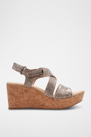 Sandales compensées Rose Way - Beige