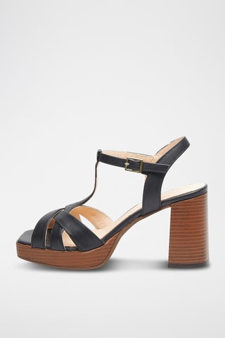 Sandales à talons en cuir Nisby - Noir