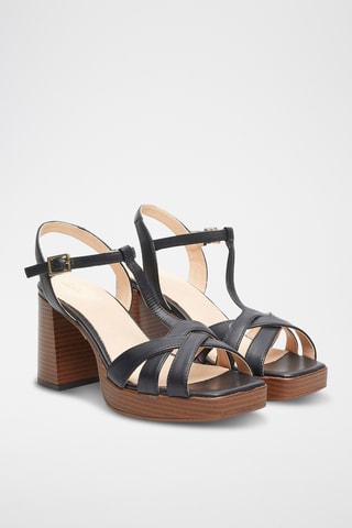 Sandales à talons en cuir Nisby - Noir