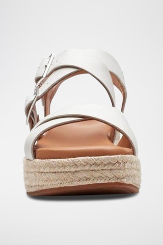 Sandales compensées en cuir Kimmei Buckle - Blanc