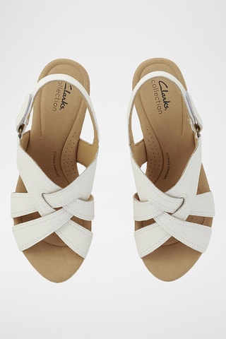 Sandales compensées en cuir Rose Erin - Blanc