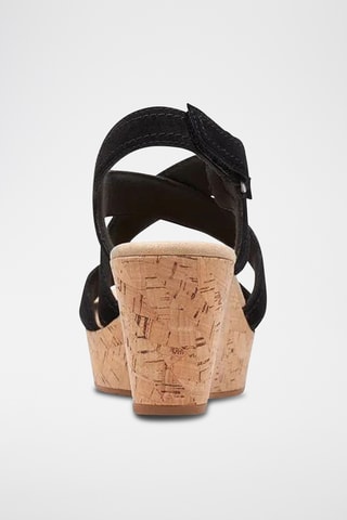 Sandales compensées en nubuck Rose Way - Noir