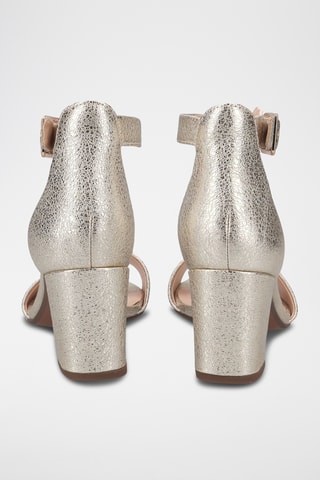 Sandales à talons en cuir Deva - Doré