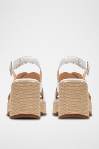 Sandales compensées en cuir Manon Wish - Blanc