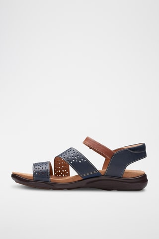 Sandales en cuir Kitly Way - Bleu marine et marron