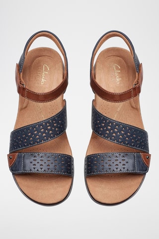 Sandales en cuir Kitly Way - Bleu marine et marron