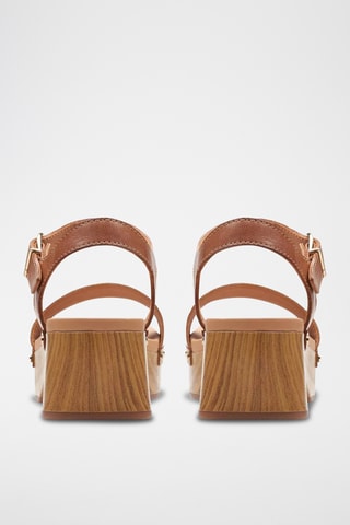 Sandales à talons en cuir Sivanne Bay - Marron clair