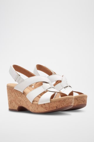 Sandales à talons en cuir Giselle - Blanc