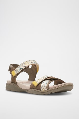 Sandales en nubuck Amanda - Vert olive