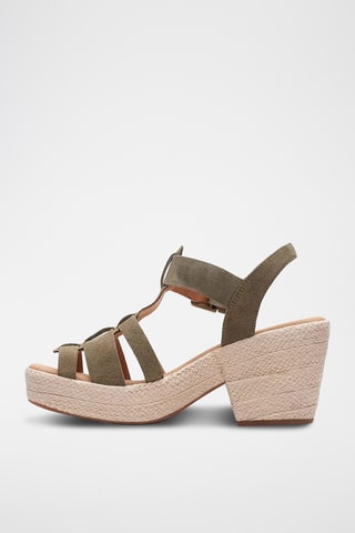 Sandales à talons en nubuck Maritsa 70 - Vert olive