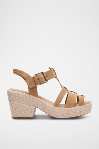 Sandales à talons en nubuck Maritsa 70 - Marron clair