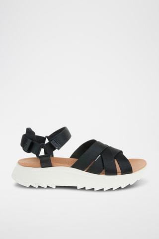 Sandales plateformes en cuir DashLite - Noir