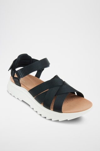Sandales plateformes en cuir DashLite - Noir