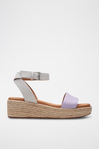 Sandales compensées en nubuck Kimmei Ivy - Violet et blanc