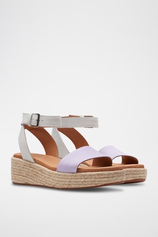 Sandales compensées en nubuck Kimmei Ivy - Violet et blanc