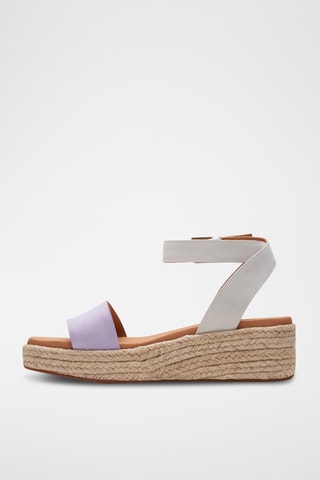 Sandales compensées en nubuck Kimmei Ivy - Violet et blanc