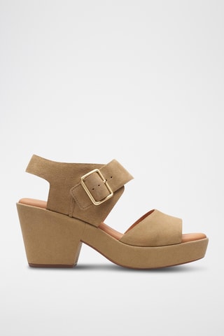 Sandales à talons en nubuck KimmeiHi Strap - Camel