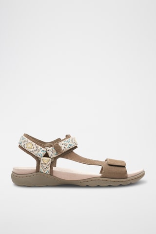 Sandales en nubuck Amanda - Vert olive